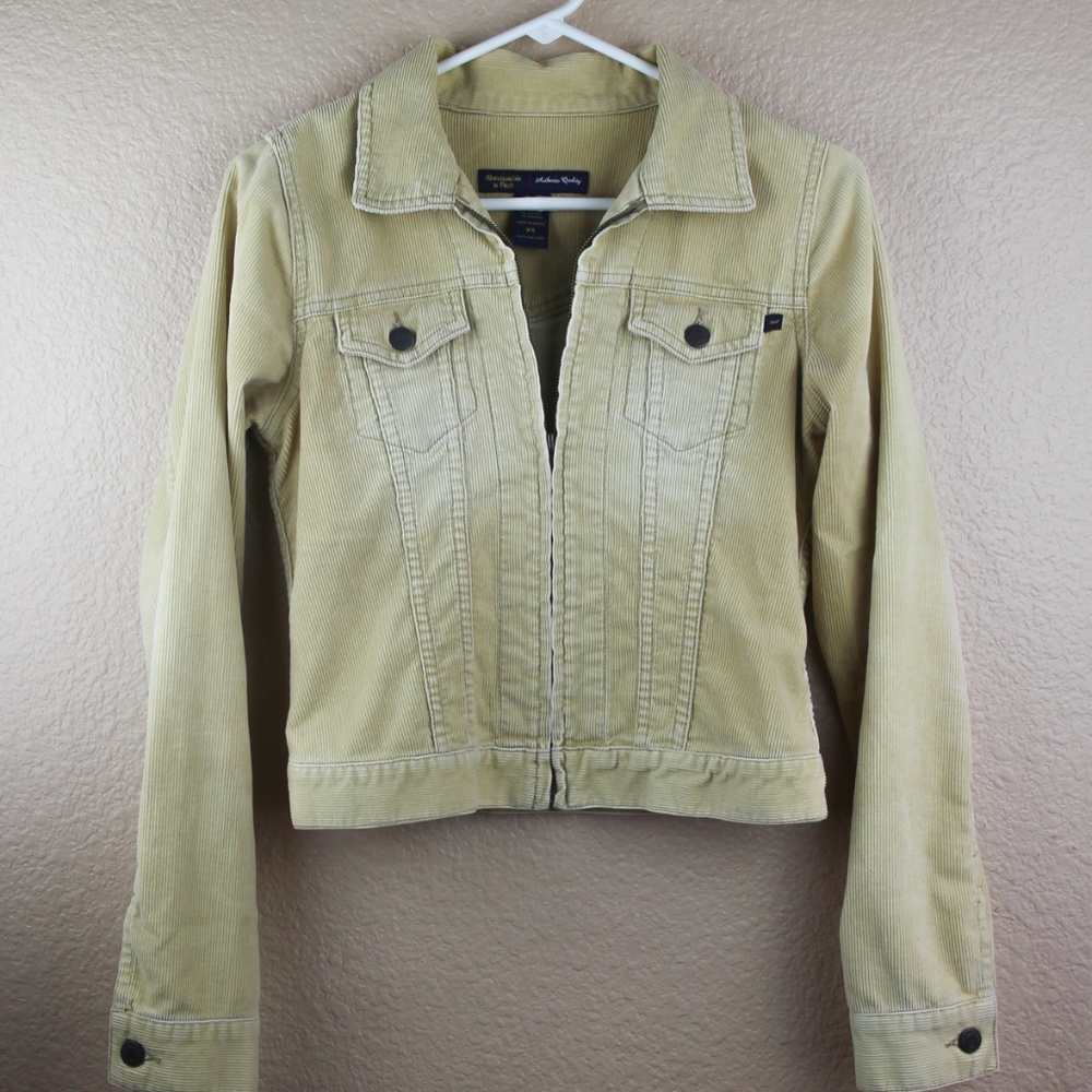 Abercrombie Corduroy Tan Midi Jacket